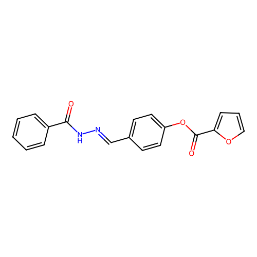 [4-[(Benzoylhydrazinylidene)methyl]phenyl] furan-2-carboxylate structure