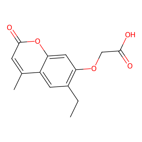 [(6-ethyl-4-methyl-2-oxo-2H-chromen-7-yl)oxy]acetic acid structure