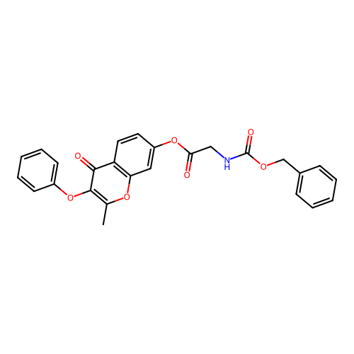 2-methyl-4-oxo-3-phenoxy-4H-chromen-7-yl 2-(((benzyloxy)carbonyl)amino)acetate structure