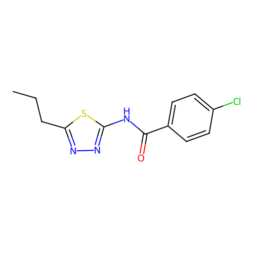 4-chloro-N-(5-propyl-1,3,4-thiadiazol-2-yl)benzamide structure