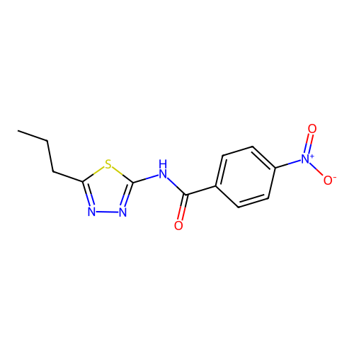 4-nitro-N-(5-propyl-1,3,4-thiadiazol-2-yl)benzamide structure