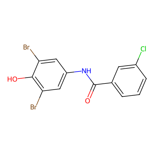 3-chloro-N-(3,5-dibromo-4-hydroxyphenyl)benzamide structure
