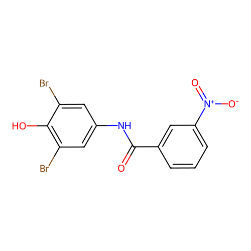 N-(3,5-dibromo-4-hydroxyphenyl)-3-nitrobenzamide structure