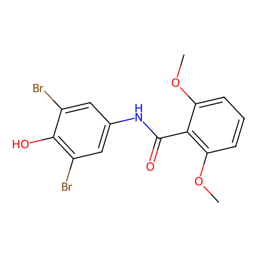 N-(3,5-dibromo-4-hydroxyphenyl)-2,6-dimethoxybenzamide structure