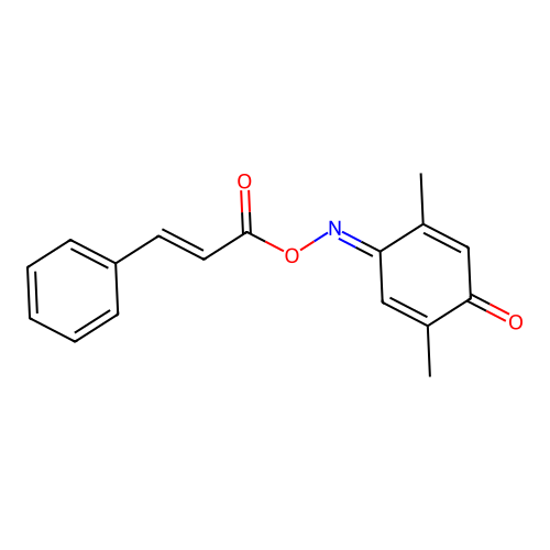 2,5-Dimethyl-4-{[(3-phenylprop-2-enoyl)oxy]-imino}cyclohexa-2,5-dien-1-one structure
