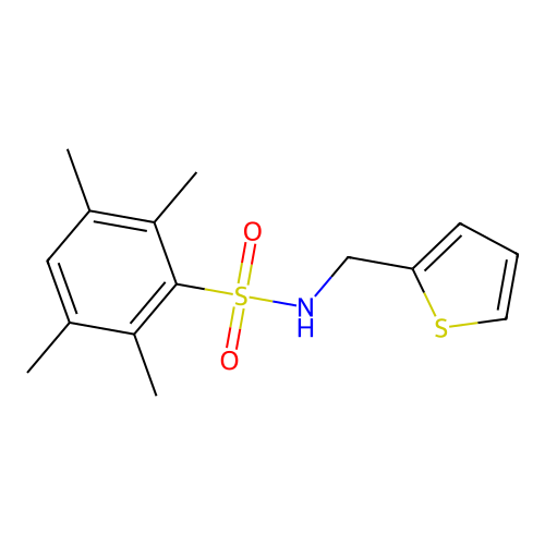 [(2,3,5,6-Tetramethylphenyl)sulfonyl](2-thienylmethyl)amine structure