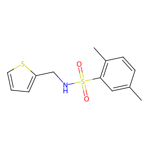 2,5-dimethyl-N-(thiophen-2-ylmethyl)benzenesulfonamide structure