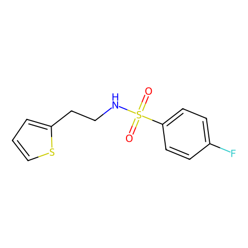 4-fluoro-N-(2-thiophen-2-ylethyl)benzenesulfonamide structure