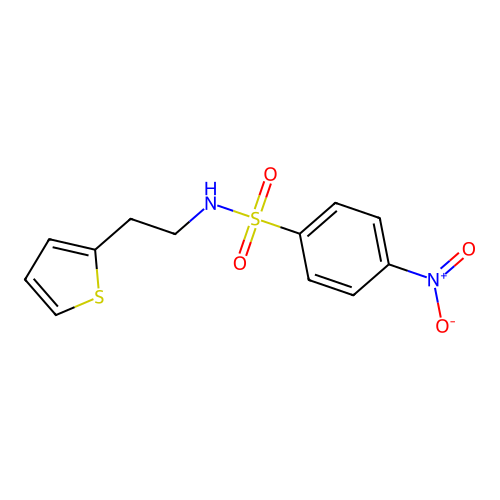 4-nitro-N-(2-thiophen-2-ylethyl)benzenesulfonamide structure