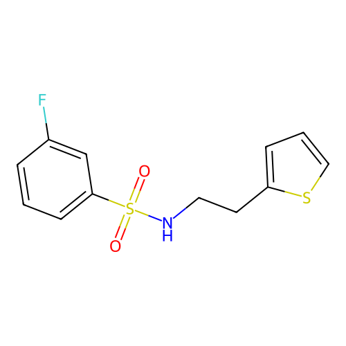 3-fluoro-N-[2-(2-thienyl)ethyl]benzenesulfonamide structure