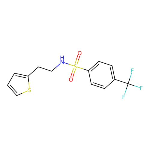 N-[2-(2-thienyl)ethyl]-4-(trifluoromethyl)benzenesulfonamide structure