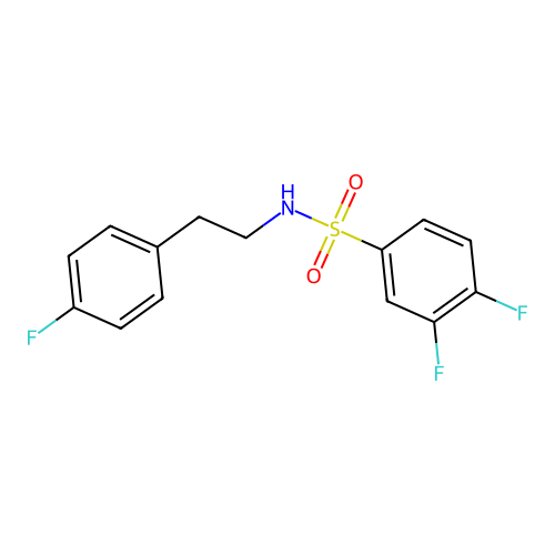 3,4-difluoro-N-[2-(4-fluorophenyl)ethyl]benzenesulfonamide structure