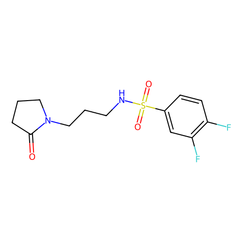 3,4-difluoro-N-[3-(2-oxopyrrolidin-1-yl)propyl]benzenesulfonamide structure