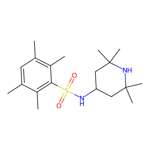 2,3,5,6-tetramethyl-N-(2,2,6,6-tetramethylpiperidin-4-yl)benzenesulfonamide structure