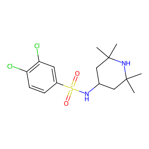 3,4-dichloro-N-(2,2,6,6-tetramethylpiperidin-4-yl)benzenesulfonamide structure