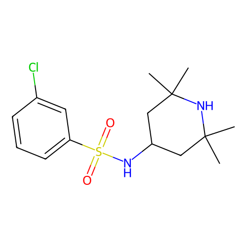 3-chloro-N-(2,2,6,6-tetramethylpiperidin-4-yl)benzenesulfonamide structure