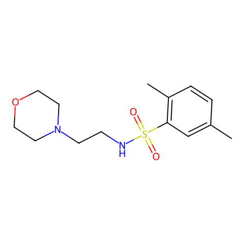 2,5-dimethyl-N-(2-morpholin-4-ylethyl)benzenesulfonamide structure