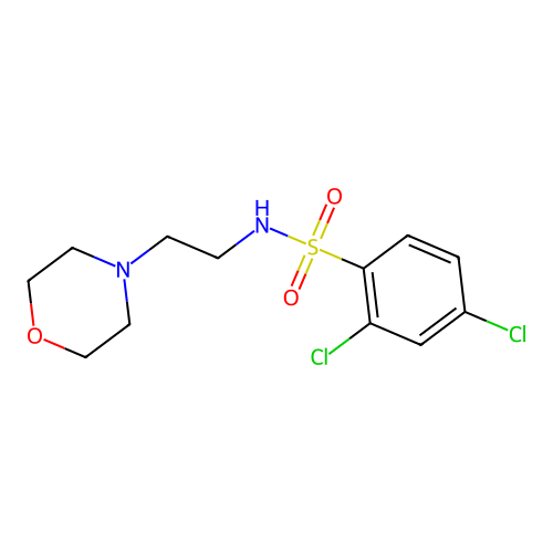 2,4-dichloro-N-(2-morpholin-4-ylethyl)benzenesulfonamide structure