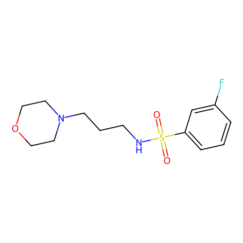 3-fluoro-N-(3-morpholin-4-ylpropyl)benzenesulfonamide structure