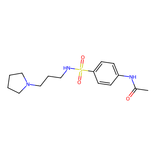 N-[4-(3-pyrrolidin-1-ylpropylsulfamoyl)phenyl]acetamide structure