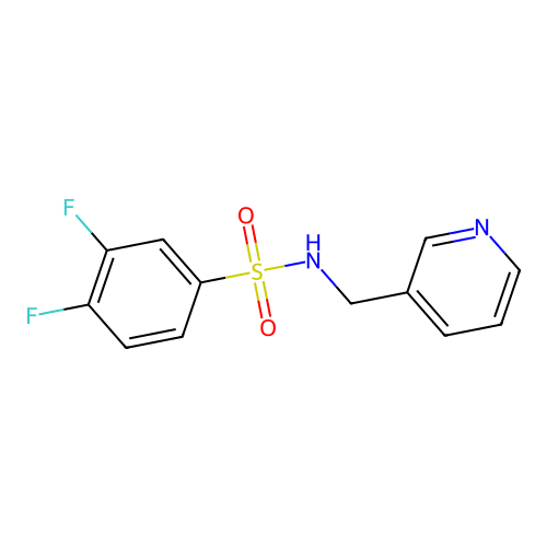 3,4-difluoro-N-(pyridin-3-ylmethyl)benzenesulfonamide structure
