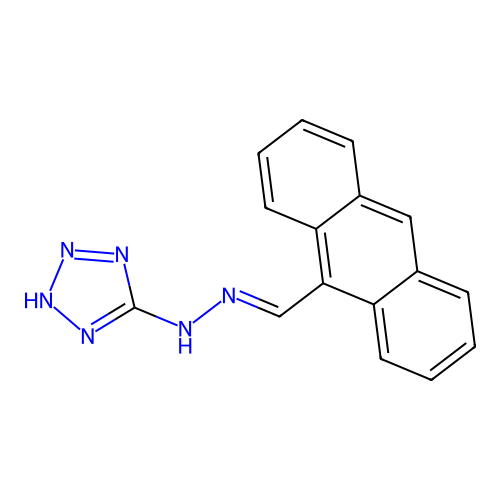 5-[2-(anthracen-9-ylmethylidene)hydrazinyl]-1H-tetrazole structure