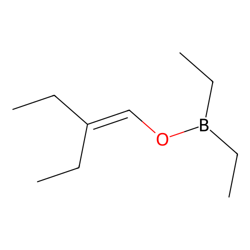 Diethyl(2-ethyl-1-butenyloxy)borane structure
