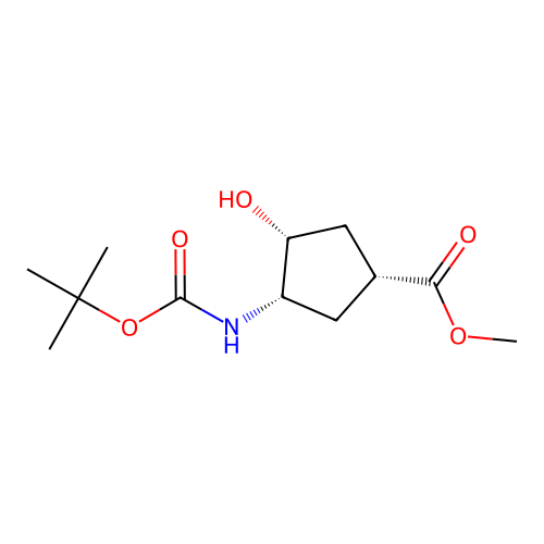 Methyl (1R,3S,4R)-3-{[(tert-butoxy)carbonyl]amino}-4-hydroxycyclopentane-1-carboxylate structure