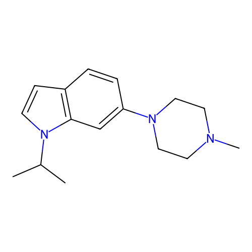 1-Isopropyl-6-(4-methylpiperazinyl)-indole structure