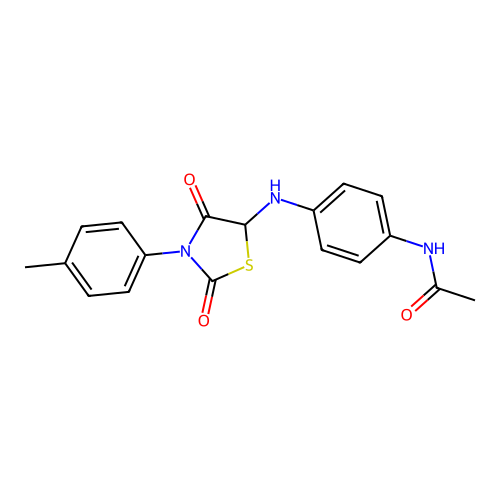 N-(4-{[3-(4-methylphenyl)-2,4-dioxo-1,3-thiazolidin-5-yl]amino}phenyl)acetamide structure
