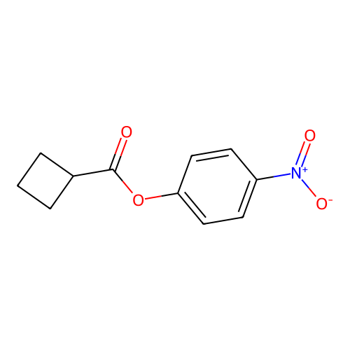 Cyclobutanecarboxylic acid, 4-nitrophenyl ester structure