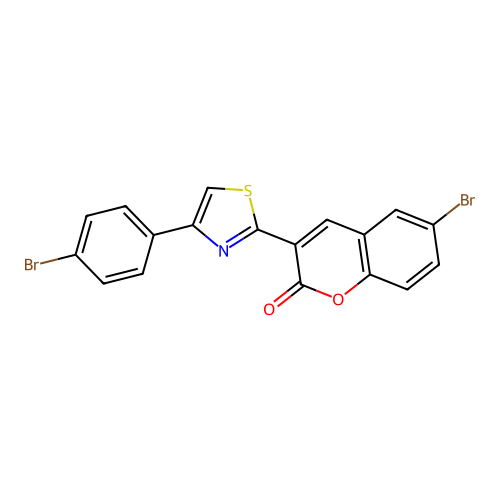 6-bromo-3-[4-(4-bromophenyl)-1,3-thiazol-2-yl]-2H-chromen-2-one structure