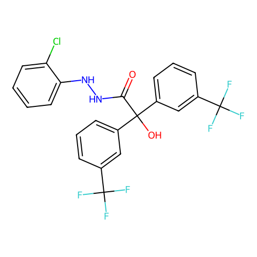 N'-(2-chlorophenyl)-2-hydroxy-2,2-bis[3-(trifluoromethyl)phenyl]acetohydrazide structure