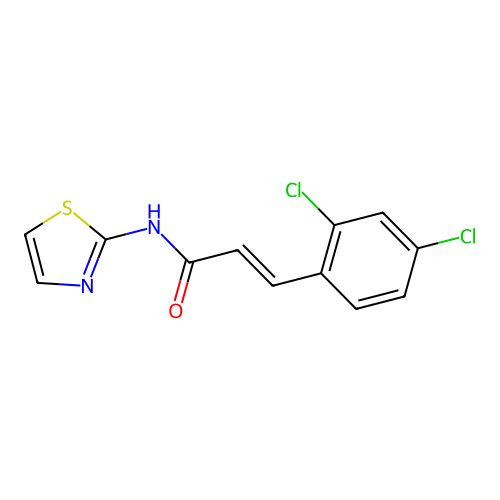 3-(2,4-dichlorophenyl)-N-(1,3-thiazol-2-yl)prop-2-enamide structure