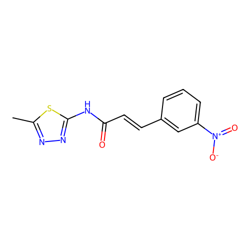 (2E)-N-(5-methyl-1,3,4-thiadiazol-2-yl)-3-(3-nitrophenyl)prop-2-enamide structure