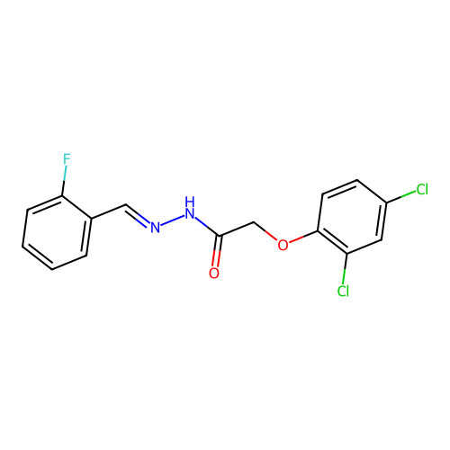 2-(2,4-dichlorophenoxy)-N'-[(E)-(2-fluorophenyl)methylidene]acetohydrazide structure