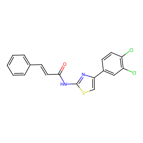 N-(4-(3,4-dichlorophenyl)thiazol-2-yl)cinnamamide structure