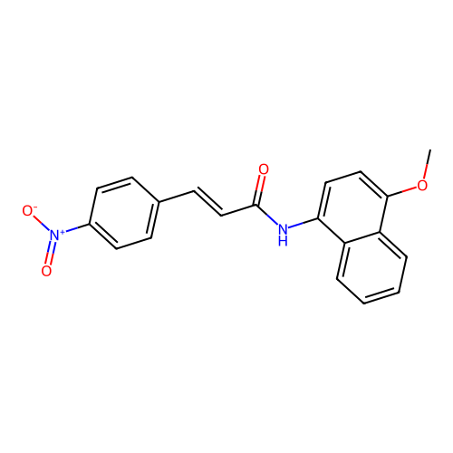 (E)-N-(4-methoxynaphthalen-1-yl)-3-(4-nitrophenyl)acrylamide structure