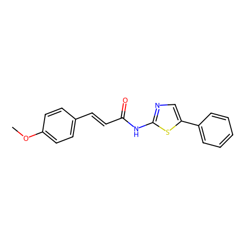 3-(4-methoxyphenyl)-N-(5-phenyl-1,3-thiazol-2-yl)prop-2-enamide structure