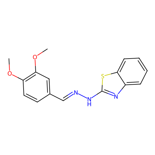 3,4-Dimethoxybenzaldehyde 1,3-benzothiazol-2-ylhydrazone structure