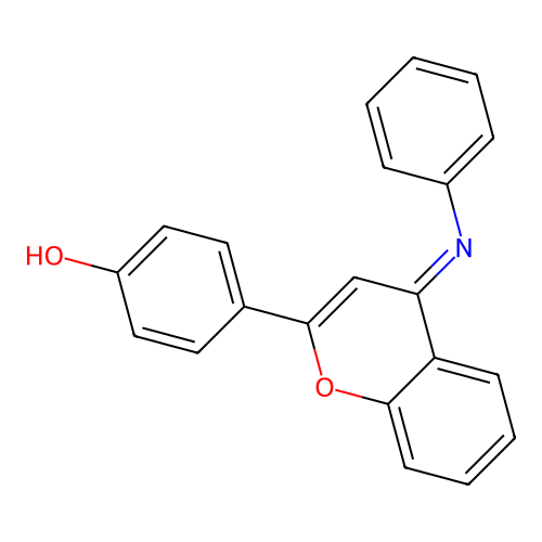 (E)-4-(4-(phenylimino)-4H-chromen-2-yl)phenol structure