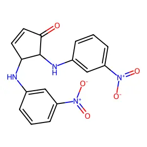 4,5-Bis(3-nitroanilino)cyclopent-2-en-1-one structure