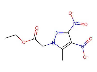 ethyl (5-methyl-3,4-dinitro-1H-pyrazol-1-yl)acetate structure