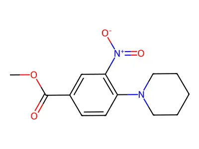 Benzoic acid, 3-nitro-4-(1-piperidinyl)-, methyl ester structure