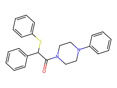 1-Phenyl-4-[phenyl(phenylsulfanyl)acetyl]piperazine structure