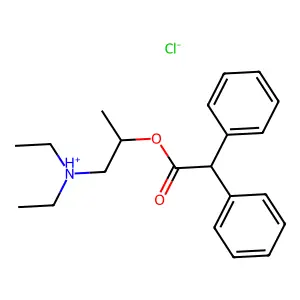 Acetic acid, diphenyl-, 2-(diethylamino)-1-methylethyl ester, hydrochloride structure