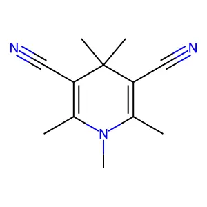 1,2,4,4,6-Pentamethyl-1,4-dihydropyridine-3,5-dicarbonitrile structure