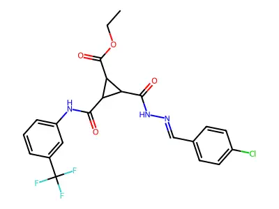 1,2-Cyclopropanedicarboxylic acid, 3-[[[3-(trifluoromethyl)phenyl]amino]carbonyl]-, 1-ethyl ester, 2-[2-[(4-chlorophenyl)methylene]hydrazide] structure