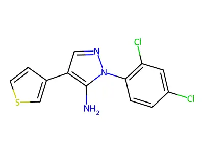 1-(2,4-dichlorophenyl)-4-(3-thienyl)-1H-pyrazol-5-amine structure