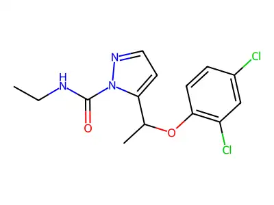 5-[1-(2,4-dichlorophenoxy)ethyl]-N-ethyl-1H-pyrazole-1-carboxamide structure